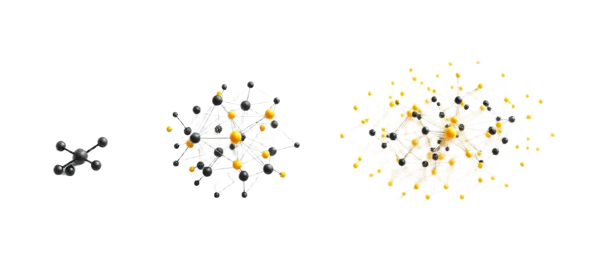 The fractal scale: one node becoming a connected fractal team